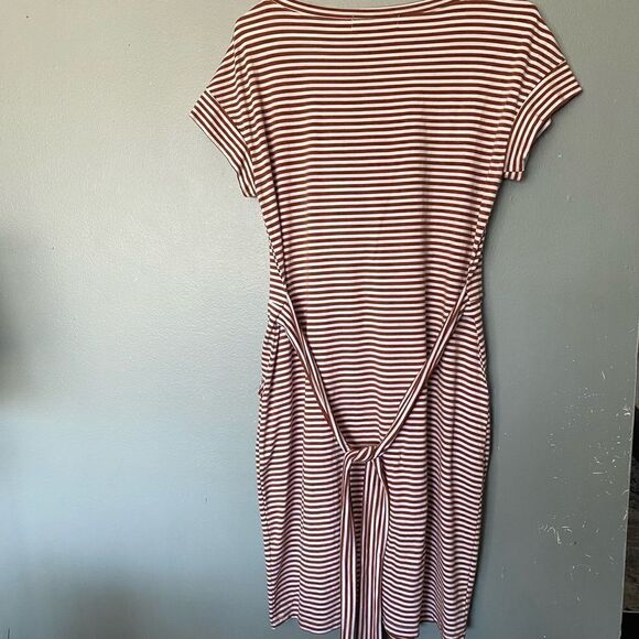 Merokeety copper striped tee dress pockets size S - Picture 6 of 9